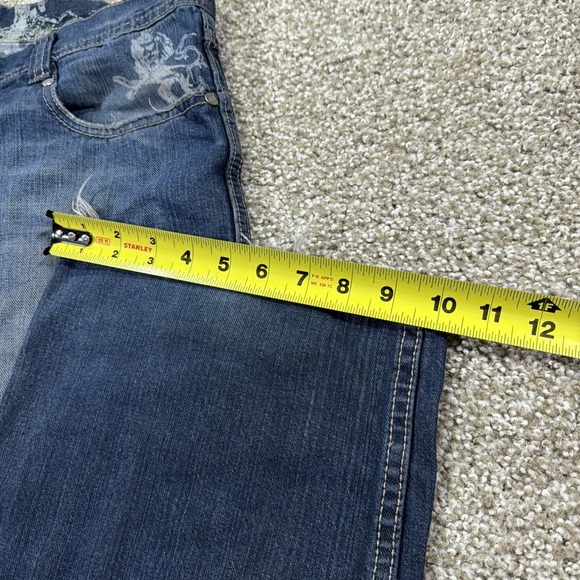 Pelle Pelle Wide leg Baggy Distressed Jeans Y2k Grunge Style 38/33 Essentials - Picture 13 of 13